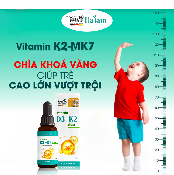 Vitamin K2 - “chìa khoá vàng” hỗ trợ tăng chiều cao tối ưu cho trẻ
